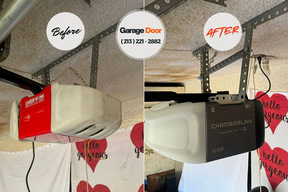 Before and after: garage door repair Nooksack, WA